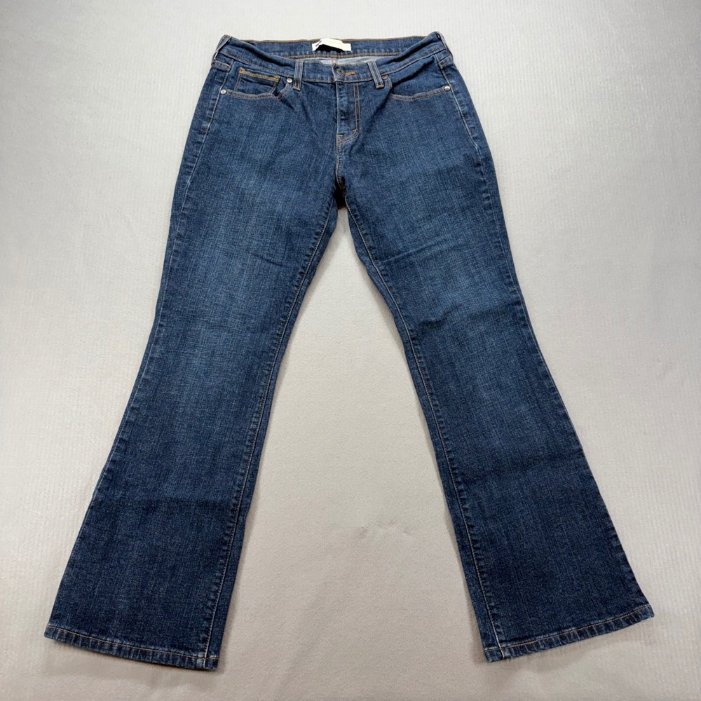 Levi's 515 Boot Cut Jeans Womens 10 S/C Blue Dark Wash Stretch Denim Studded